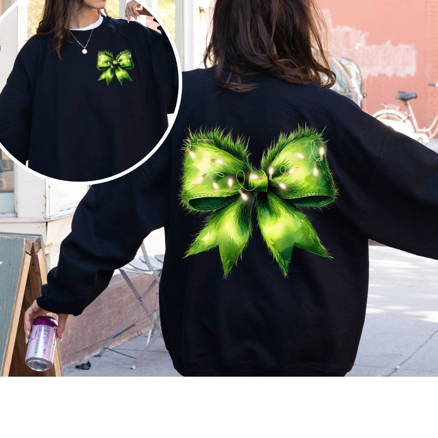 Christmas Bow Light Crewneck - Thistleberry Brand Boutique