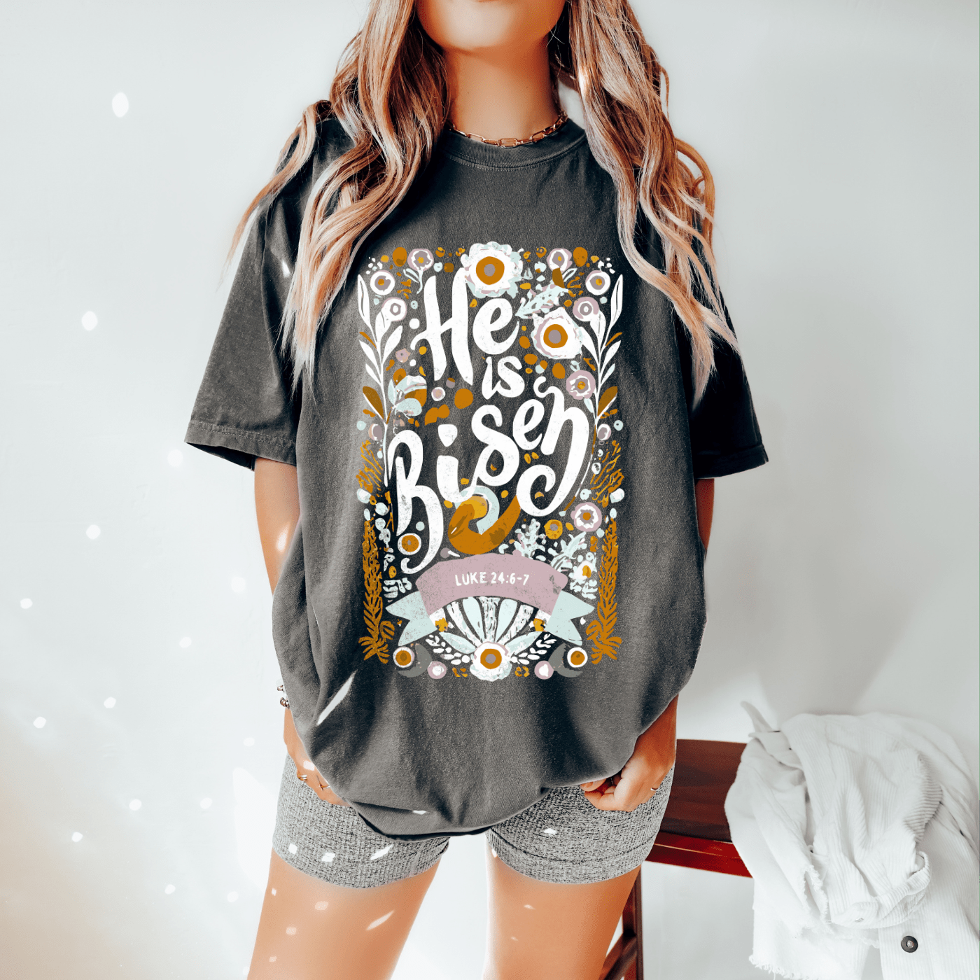 He Is Risen Tee – Vintage Floral Design ✝️🌸 - Thistleberry Brand Boutique