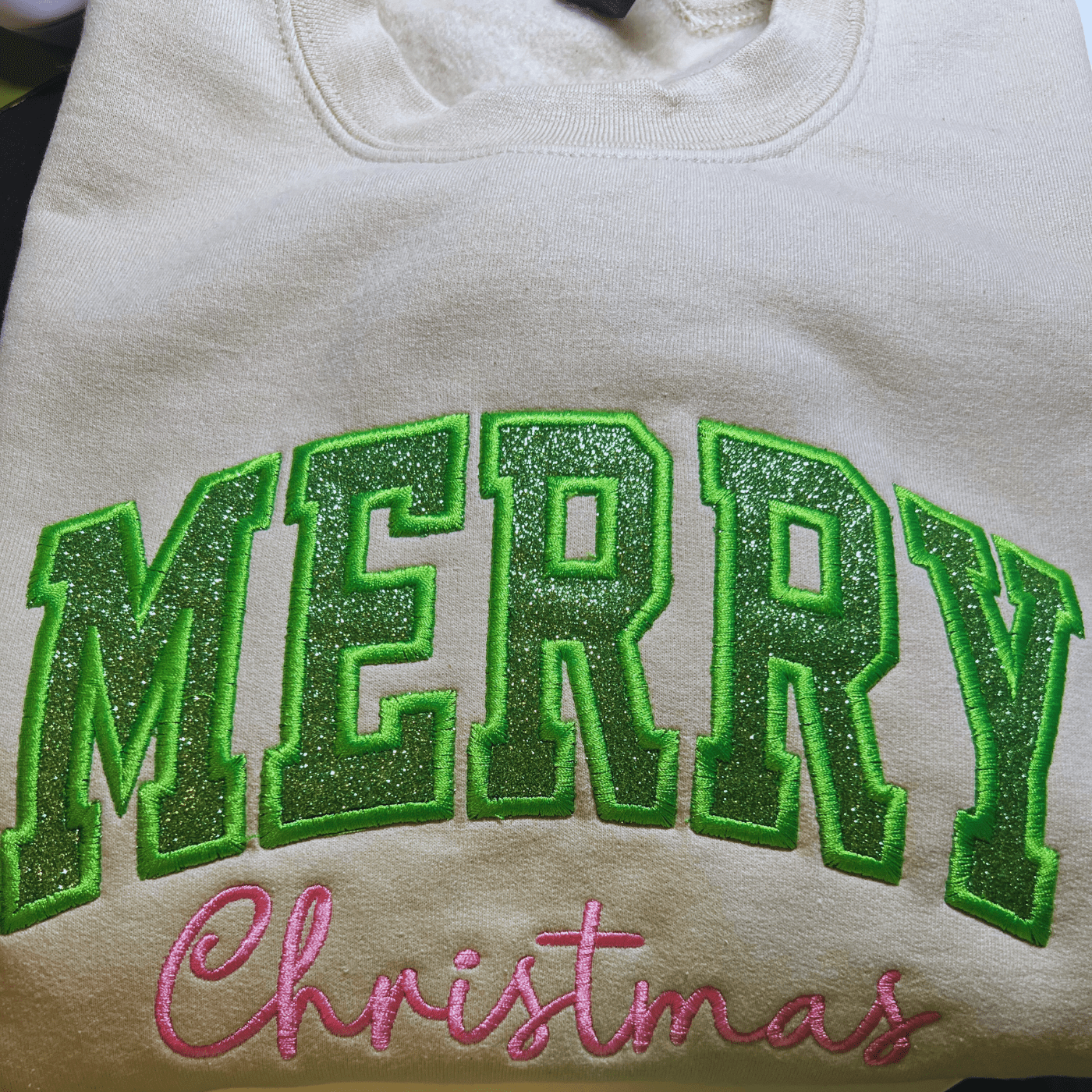 Merry Christmas Embroidered Sweatshirt - Thistleberry Brand Boutique