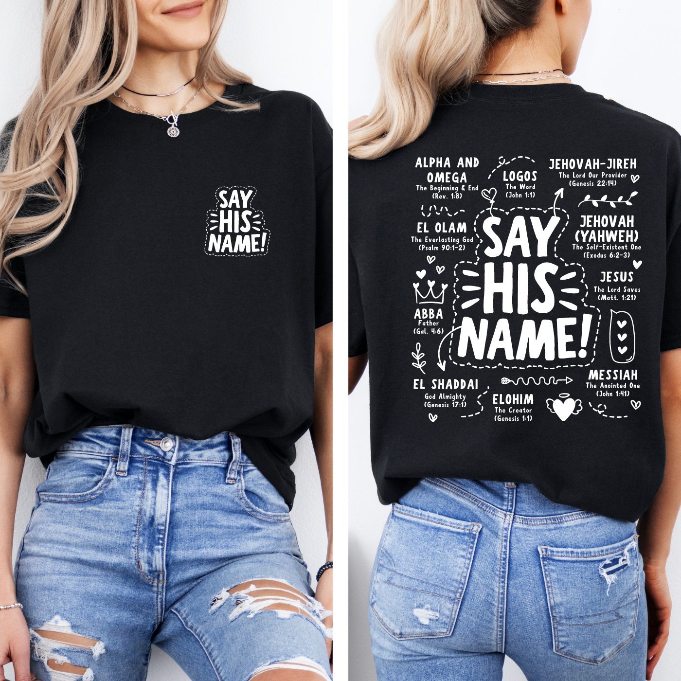 Say His Name Black Tee - Thistleberry Brand Boutique