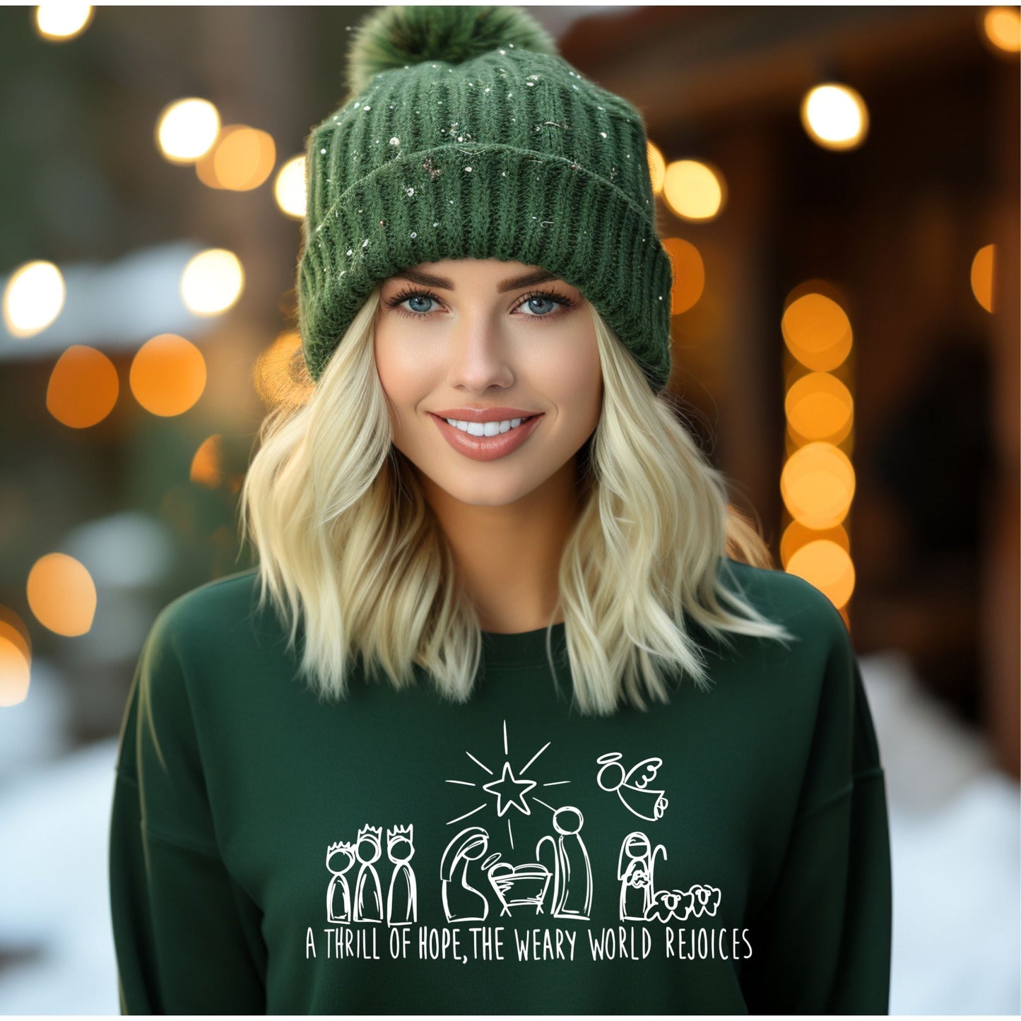 A Thrill of Hope Green Crewneck - Thistleberry Brand Boutique