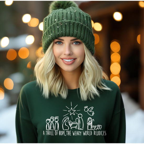 A Thrill of Hope Green Crewneck - Thistleberry Brand Boutique