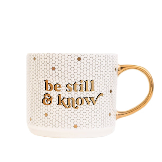 Be Still and Know Gold Tile Coffee Mug - Thistleberry Brand Boutique